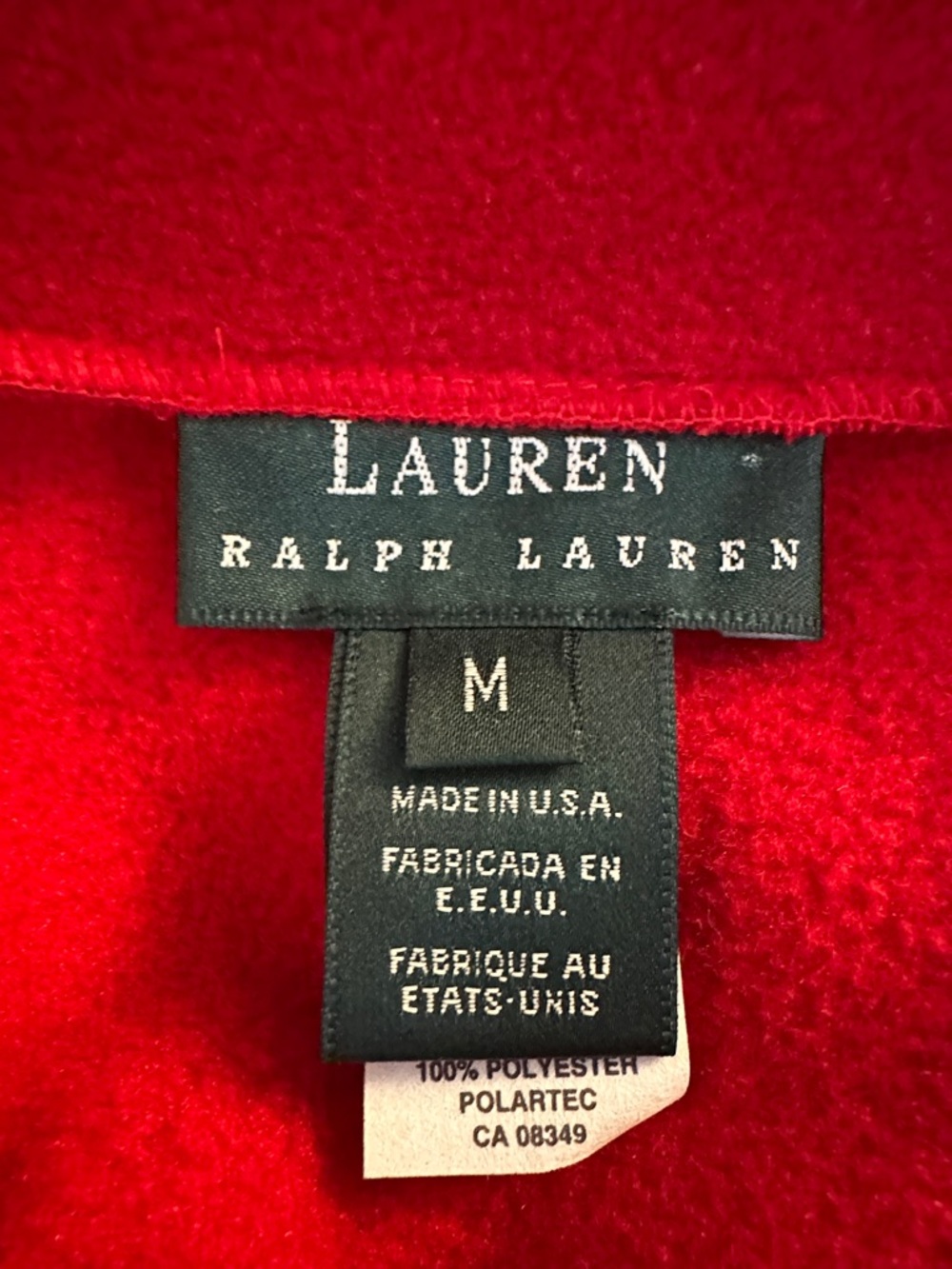 Lauren Ralph Lauren Red Vintage Women’s Pull Over Long Sleeve Fleece Sweatshirt - Picture 7 of 9
